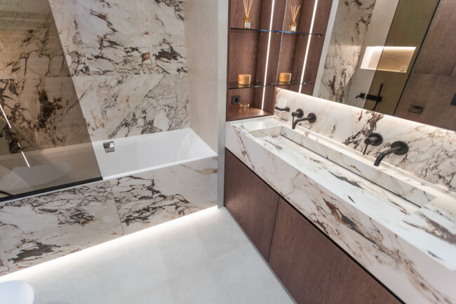 Custom stone countertops and interior design by Castelli Interiors